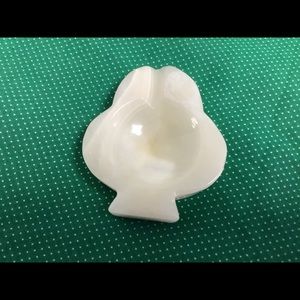 Alabaster marble spade shaped vintage ashtray